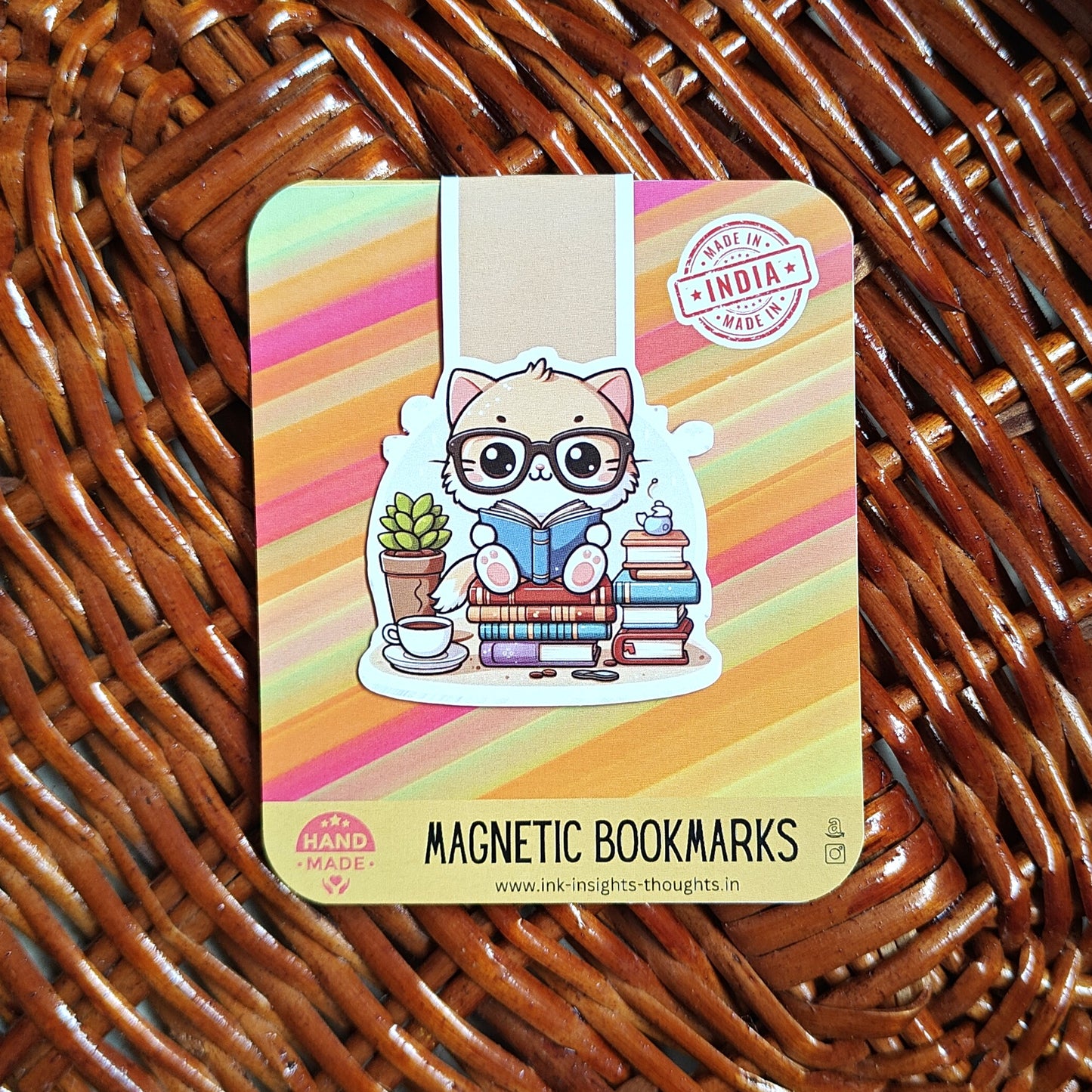 Reading Kitten - Magnetic Bookmark
